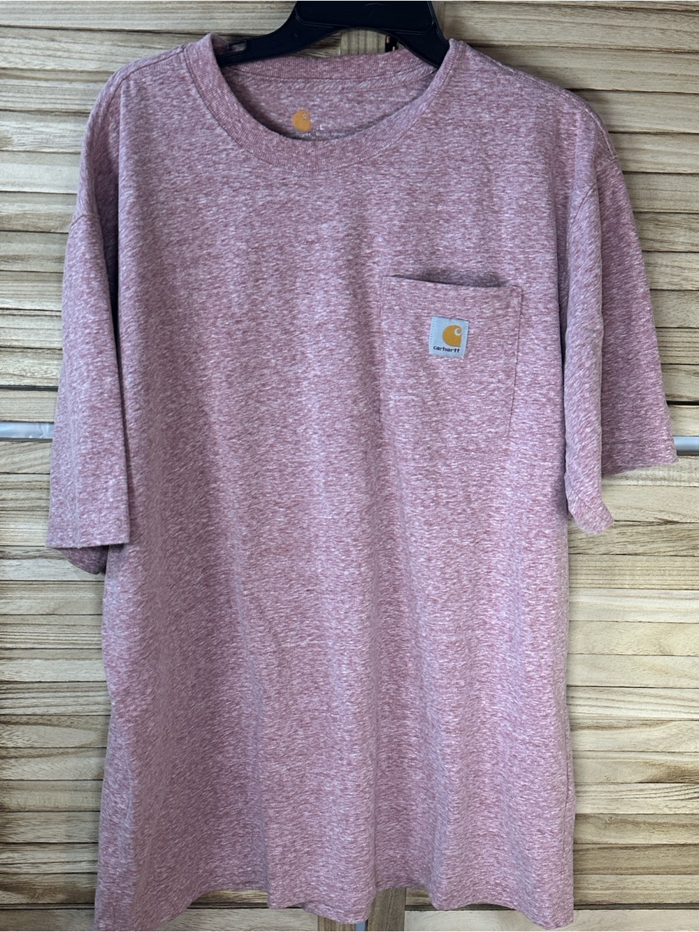 Carhartt Men's Heathered Mauve Short Sleeve Pocket Tee